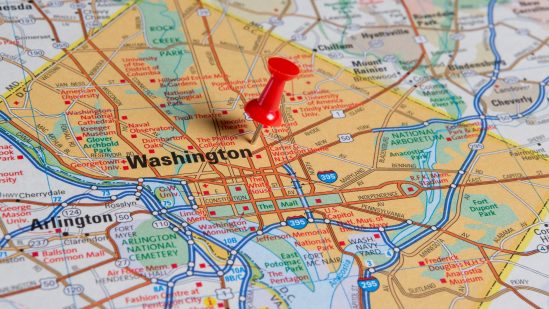 Pushpin in Map, Washington, DC