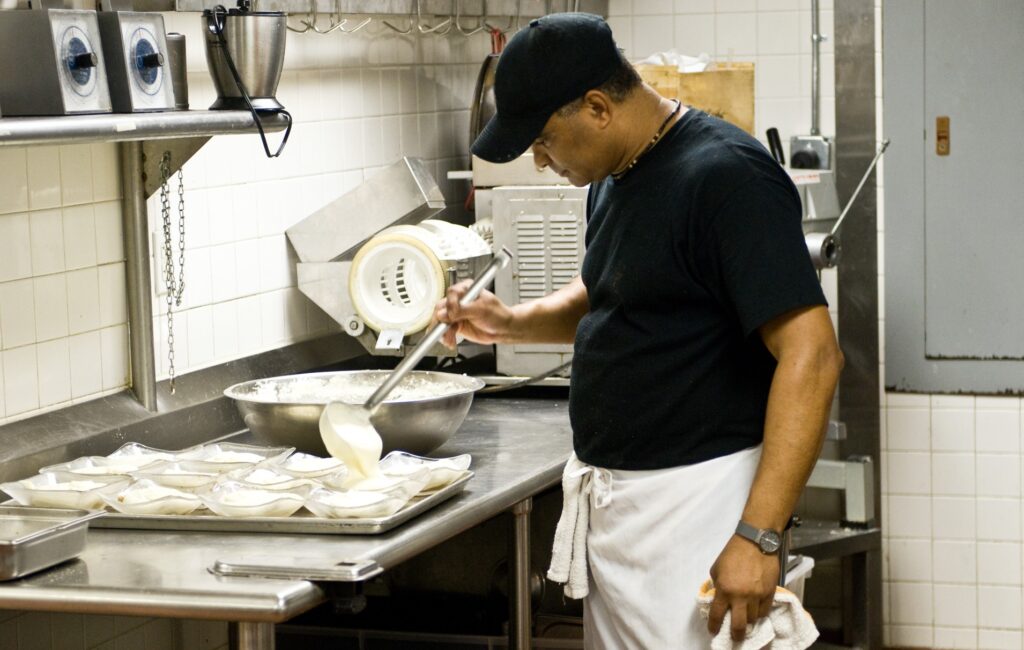 Restaurant worker in the kitchen